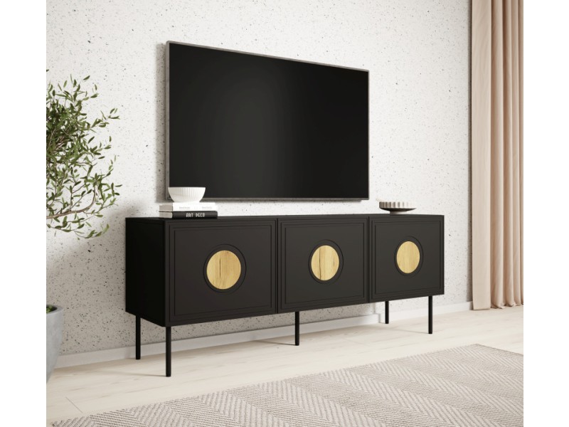 Rtv PALAZZO szafka 150 czarny mat/ dąb craft - Halmar
