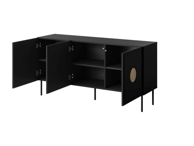 Komoda PALAZZO 150 czarny mat/ dąb craft - Halmar