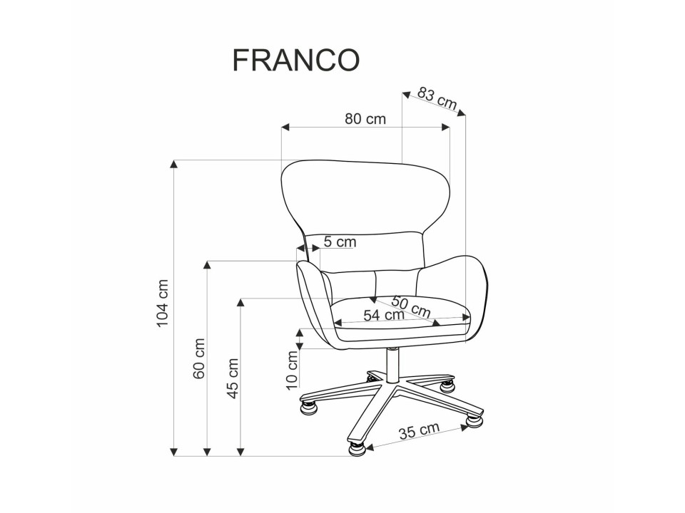 Fotel FRANCO wypoczynkowy popielaty - Halmar