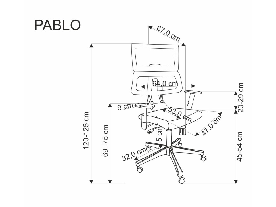 Fotel PABLO gabinetowy popielaty / czarny - Halmar