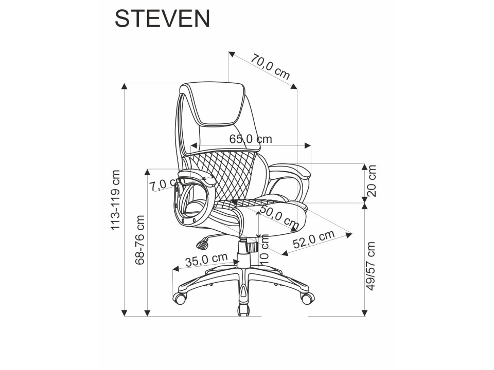 Fotel STEVEN gabinetowy czarny / popielaty - Halmar