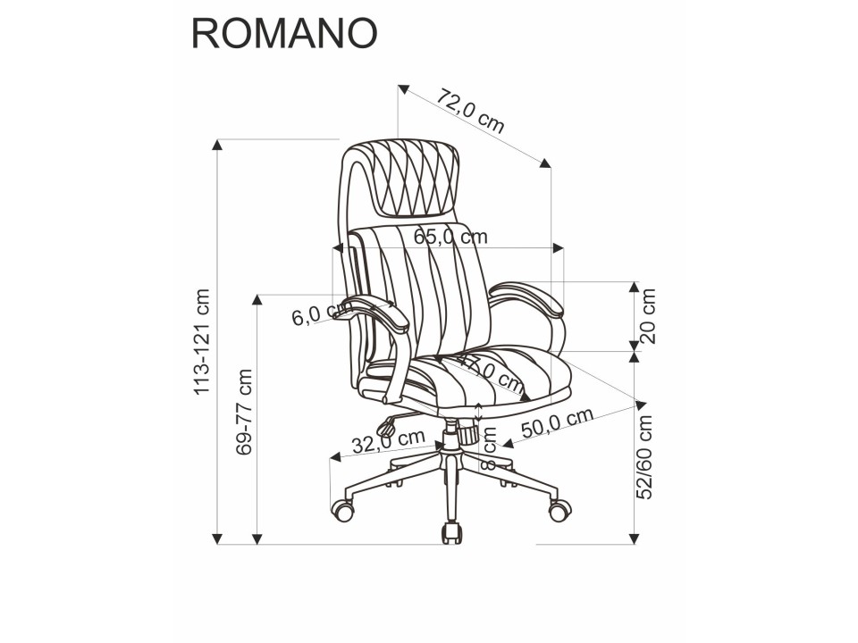 Fotel ROMANO gabinetowy czarny - Halmar