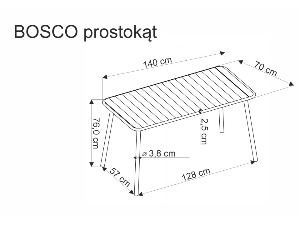 Stół BOSCO prostokąt biały - Halmar