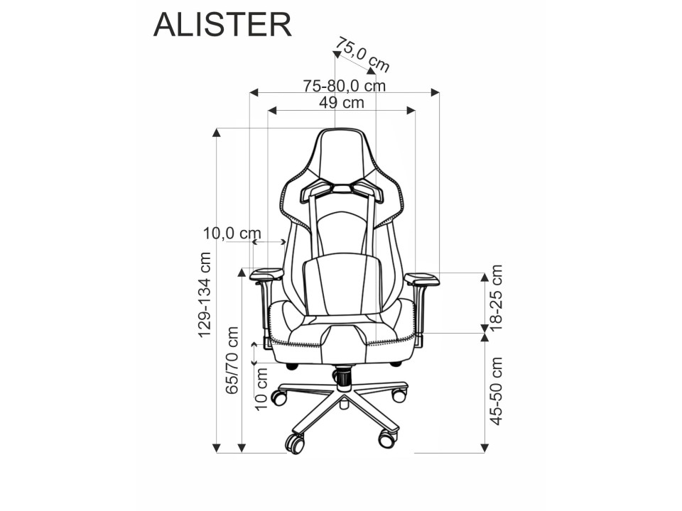 Fotel ALISTER gabinetowy popielaty / czarny - Halmar