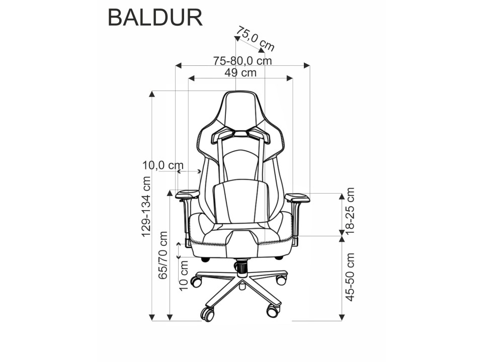 Fotel BALDUR gabinetowy c.popielaty / czarny - Halmar