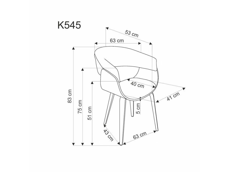 Krzesło K545 popielaty / orzechowy - Halmar