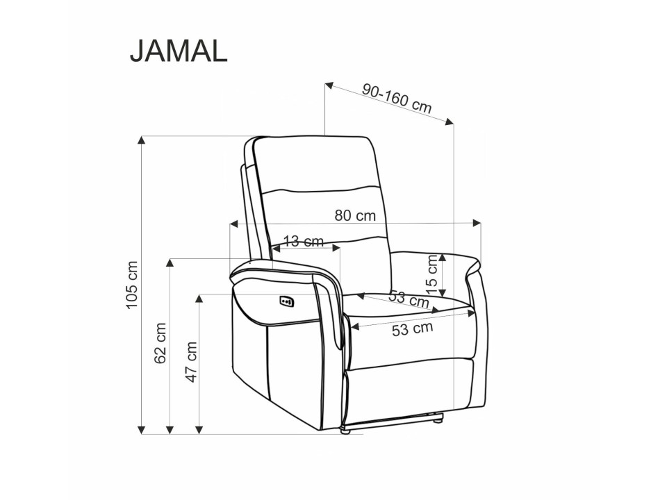 Fotel JAMAL wypoczynkowy popielaty - Halmar