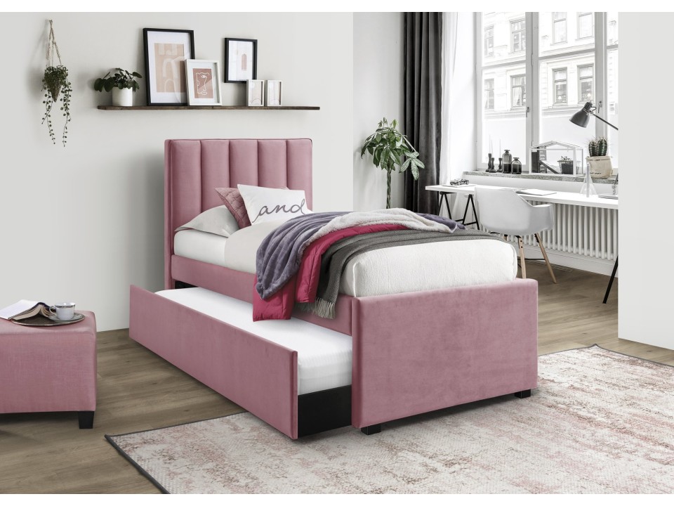 Łóżko RUSSO 90 cm różowy - Halmar