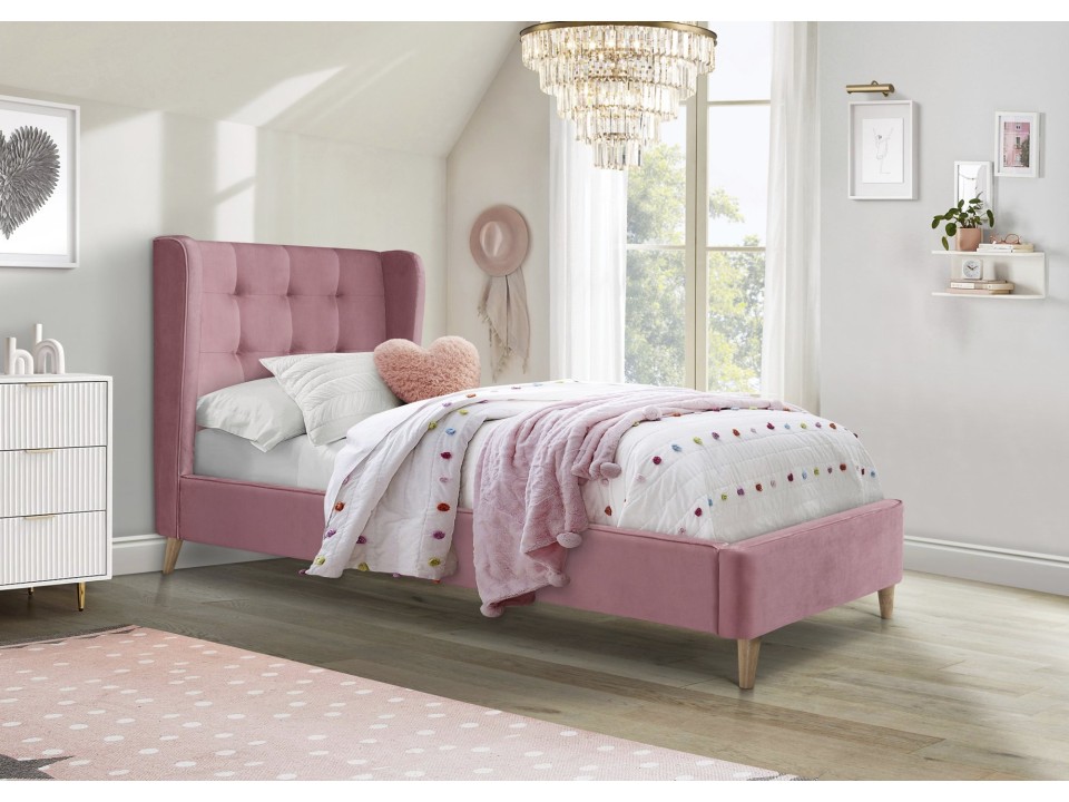Łóżko ESTELLA 90 cm różowy - Halmar