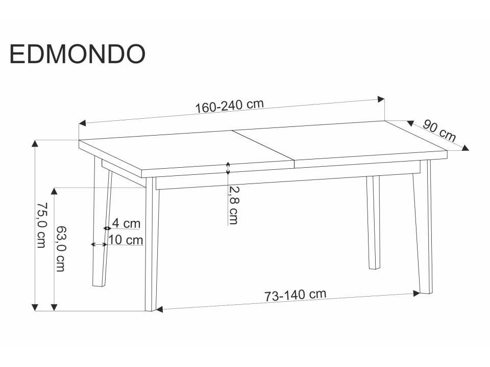 Stół EDMONDO rozkładany dąb naturalny / czarny - Halmar