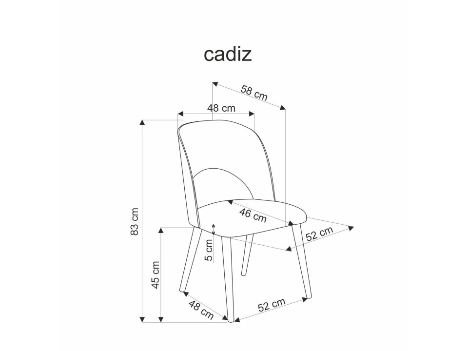 Krzesło CADIZ dąb naturalny / popiel - Halmar