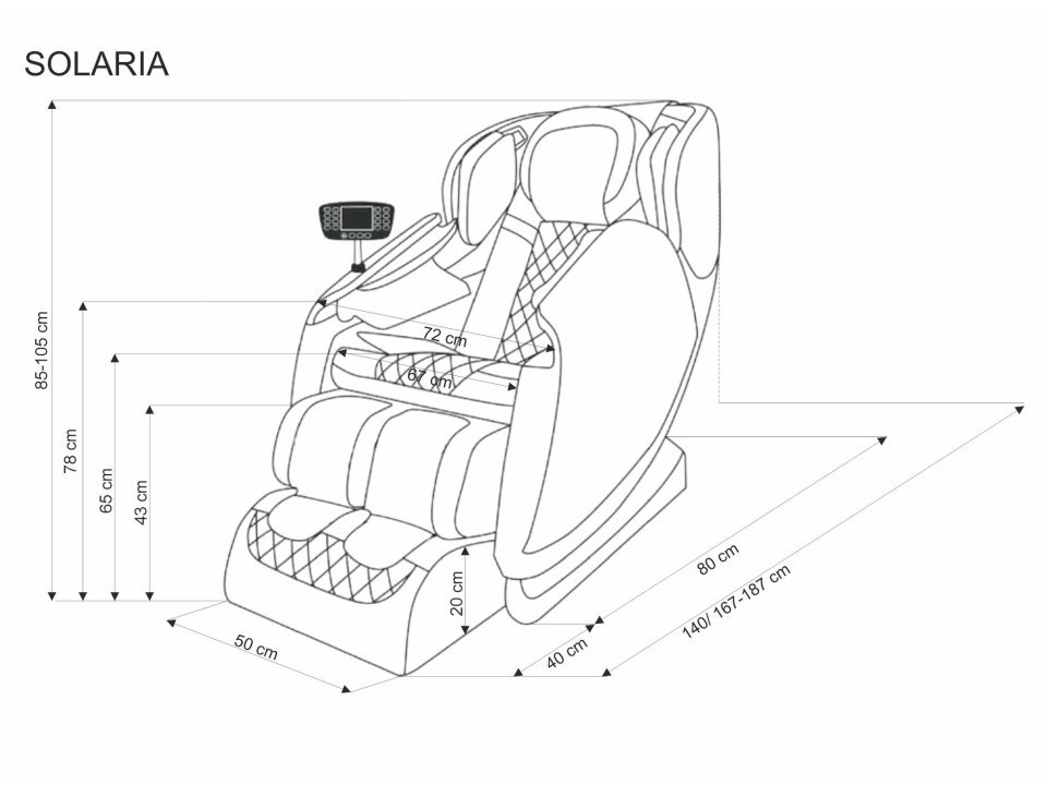 Fotel SOLARIA wypoczynkowy z funkcją masażu i podgrzewania, kremowy / popielaty - Halmar
