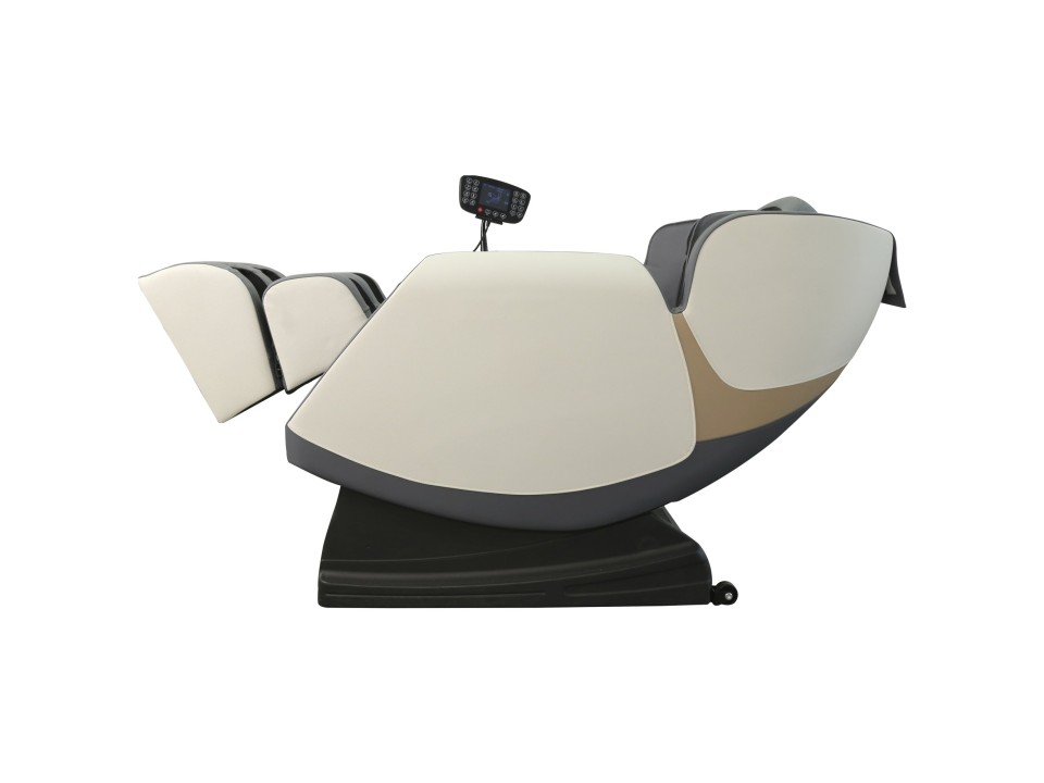 Fotel SOLARIA wypoczynkowy z funkcją masażu i podgrzewania, kremowy / popielaty - Halmar