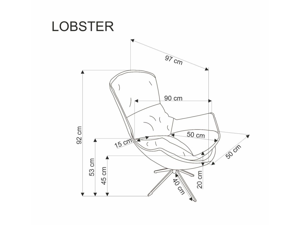 Fotel LOBSTER wypoczynkowy beżowy - Halmar