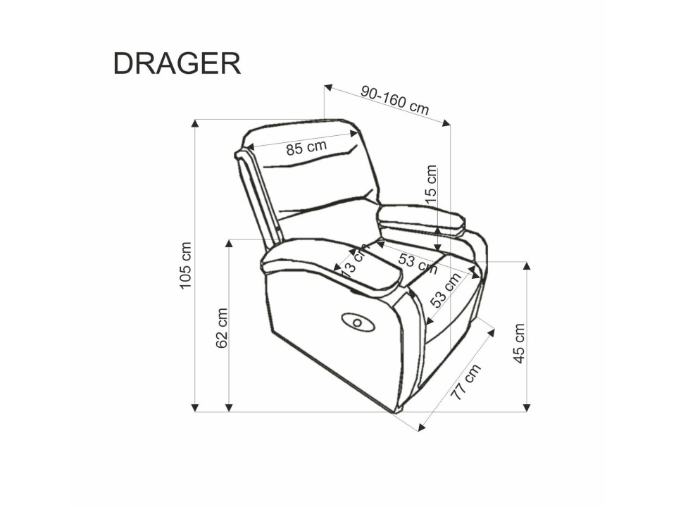 Fotel DRAGER wypoczynkowy popielaty - Halmar