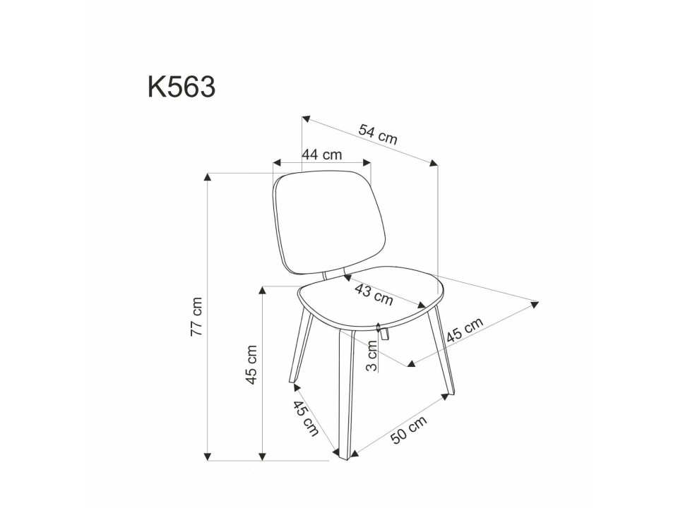 Krzesło K563 orzechowy / popielaty / czarny - Halmar
