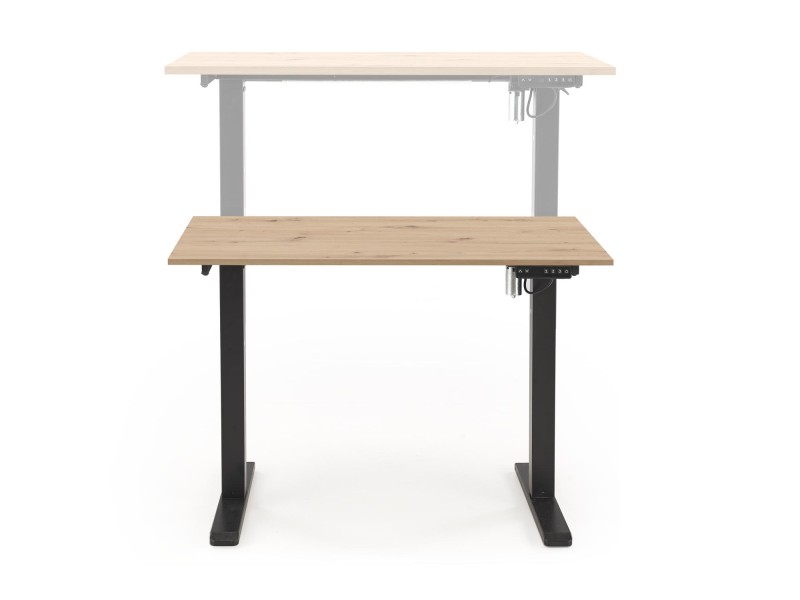 Biurko B53 z funkcją regulacji wysokości, dąb artisan / czarny - Halmar