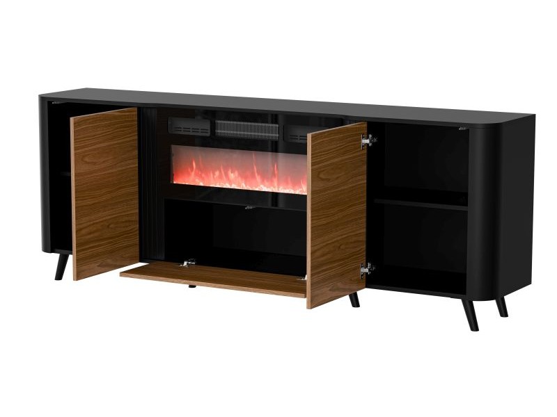 Komoda VOLARE 200 EF czarny mat/ orzech - Halmar