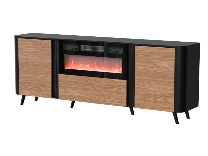 Komoda VOLARE 200 EF czarny mat/ orzech - Halmar