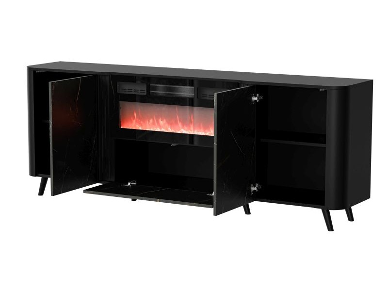 Komoda VOLARE 200 EF czarny mat/ czarny san sebastian - Halmar