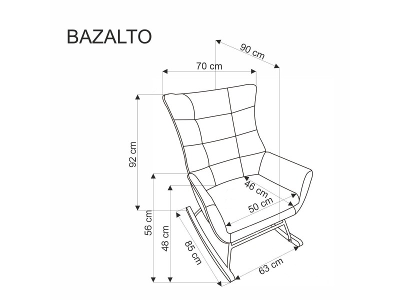 Fotel BAZALTO bujany czarny - Halmar