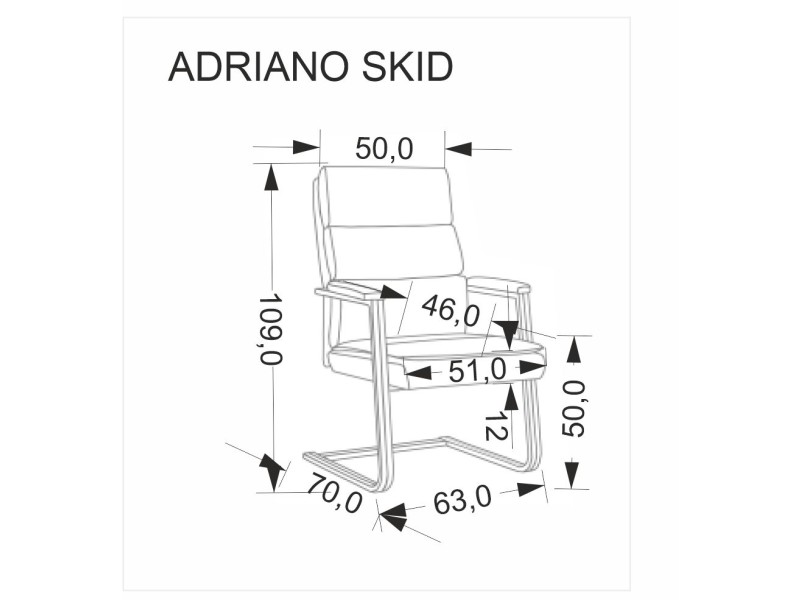 Fotel ADRIANO SKID pracowniczy czarny - Halmar
