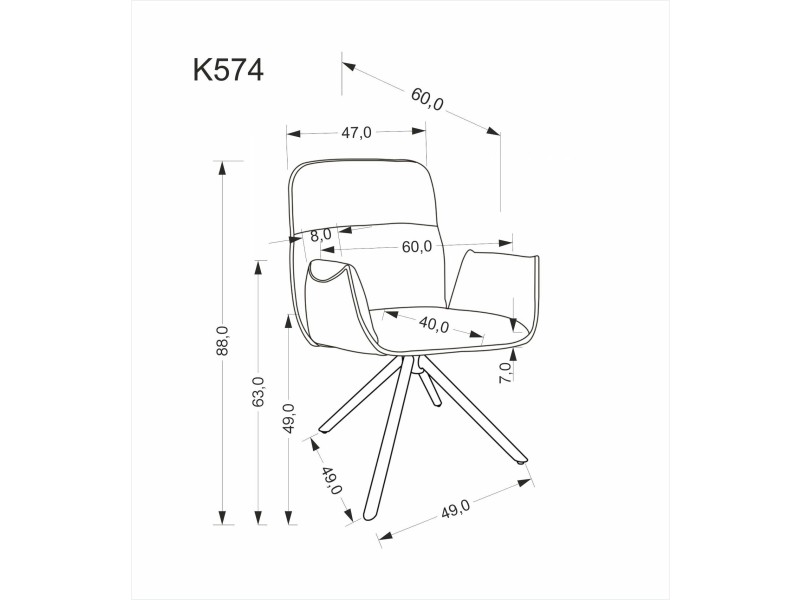 Krzesło K574 ciemny beżowy - Halmar