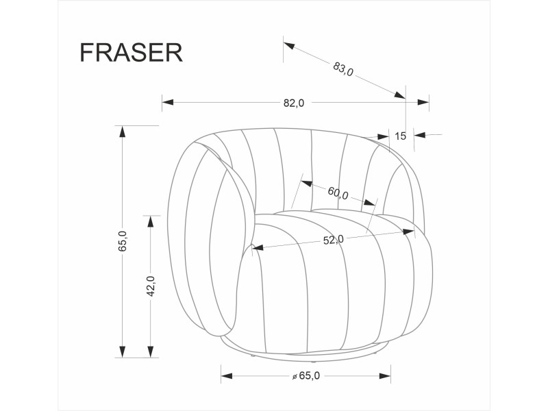 Fotel FRASER wypoczynkowy kremowy - Halmar