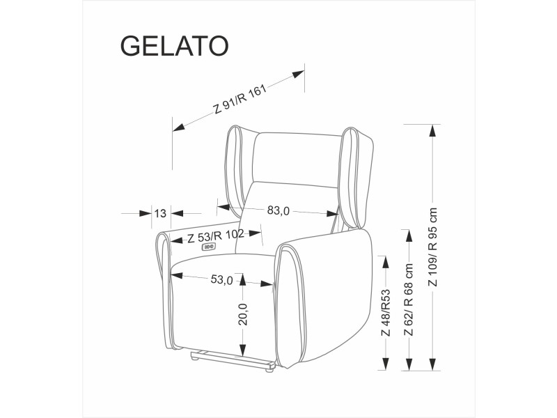 Fotel GELATO wypoczynkowy popielaty - Halmar