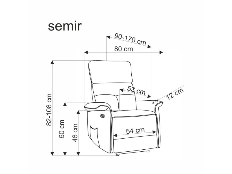 Fotel SEMIR 2 wypoczynkowy popielaty - Halmar