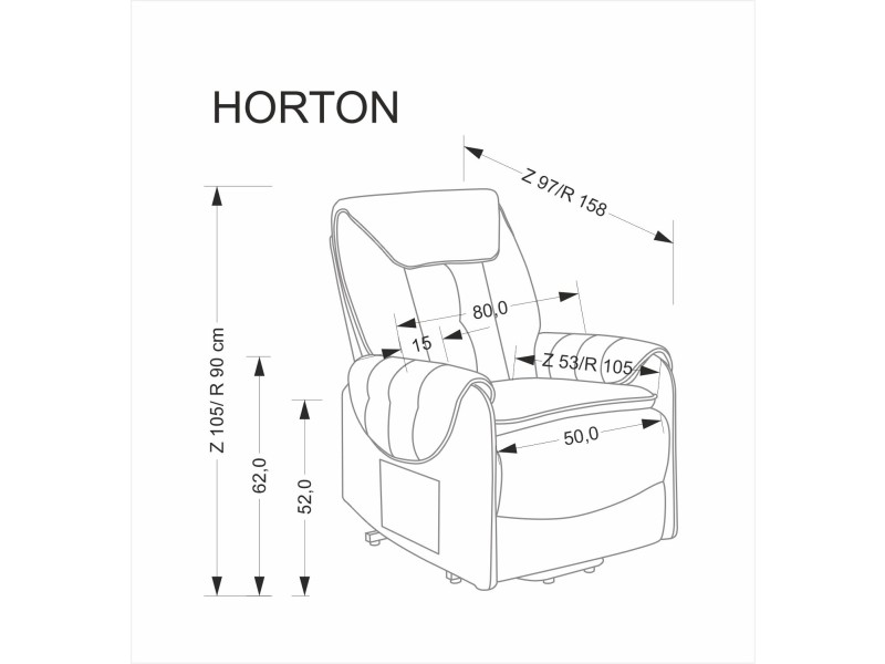 Fotel HORTON wypoczynkowy beżowy - Halmar
