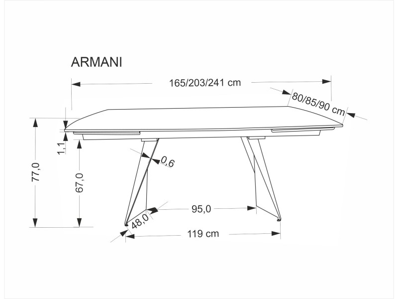 Stół ARMANI rozkładany, czarny marmur / czarny - Halmar