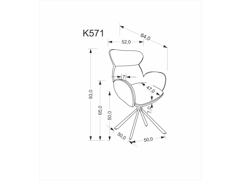 Krzesło K571 cynamonowy - Halmar