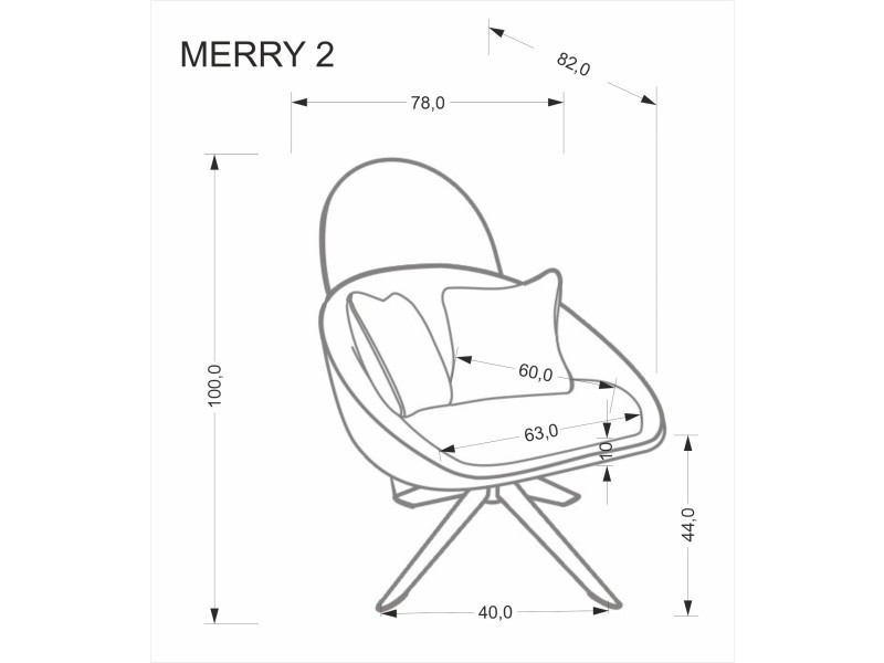 Fotel MERRY 2 wypoczynkowy z funkcją obracania, cappuccino - Halmar