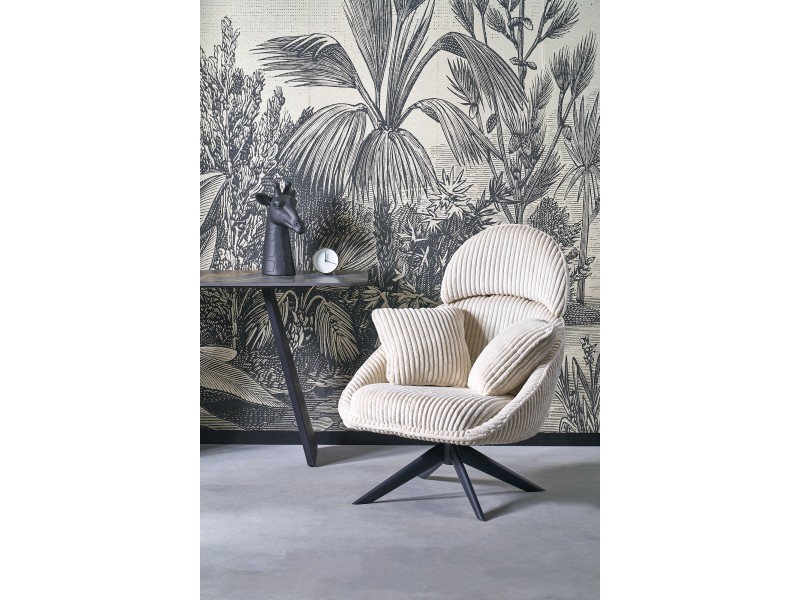 Fotel MERRY 2 wypoczynkowy z funkcją obracania, kremowy - Halmar