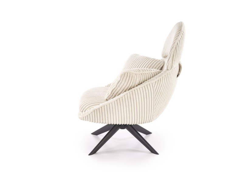 Fotel MERRY 2 wypoczynkowy z funkcją obracania, kremowy - Halmar