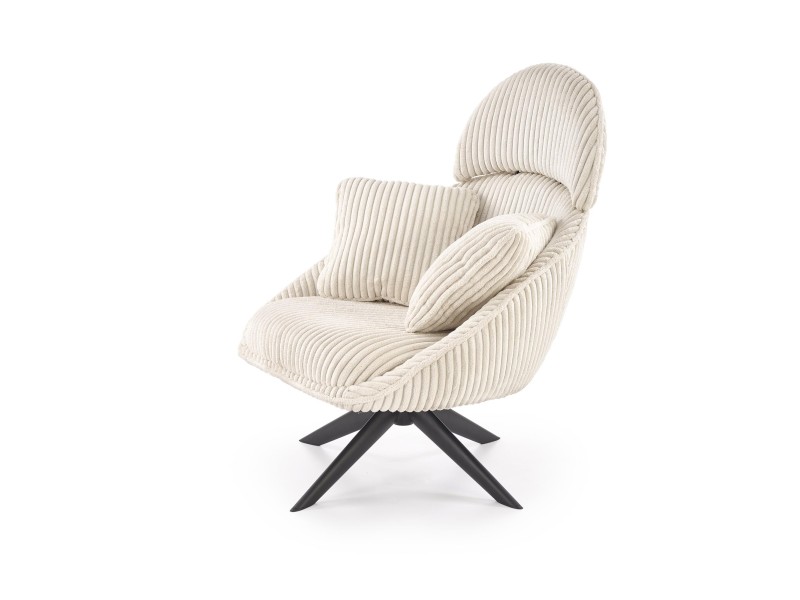 Fotel MERRY 2 wypoczynkowy z funkcją obracania, kremowy - Halmar