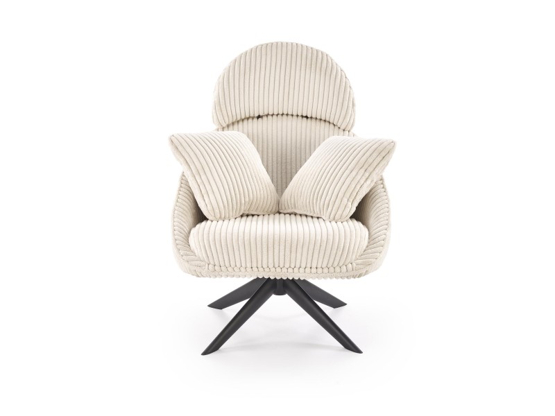 Fotel MERRY 2 wypoczynkowy z funkcją obracania, kremowy - Halmar