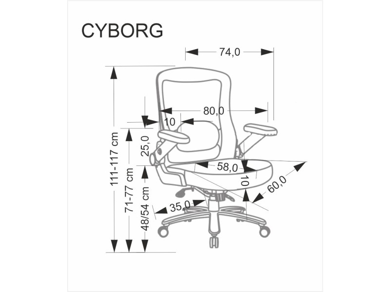Fotel CYBORG gabinetowy czarny - Halmar