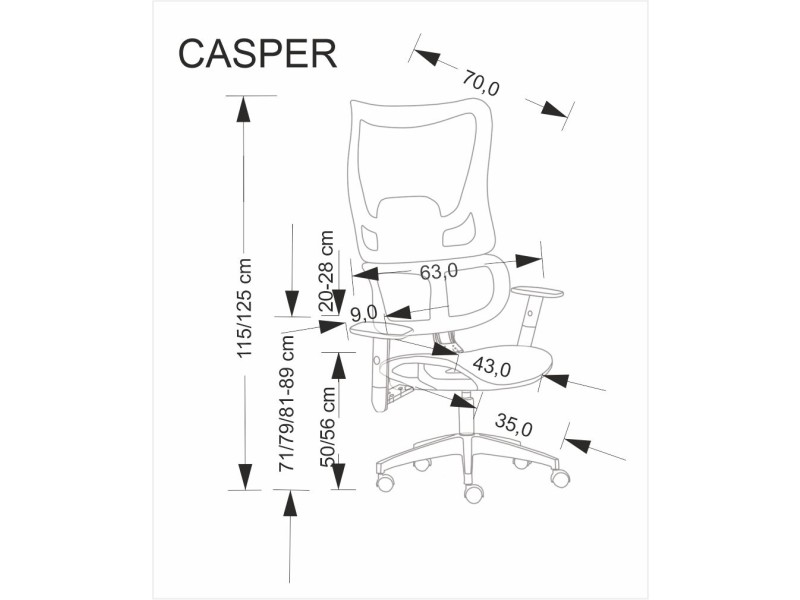 Fotel CASPER gabinetowy czarny - Halmar