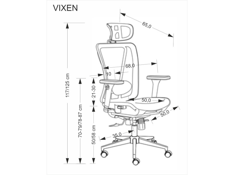Fotel VIXEN gabinetowy czarny - Halmar