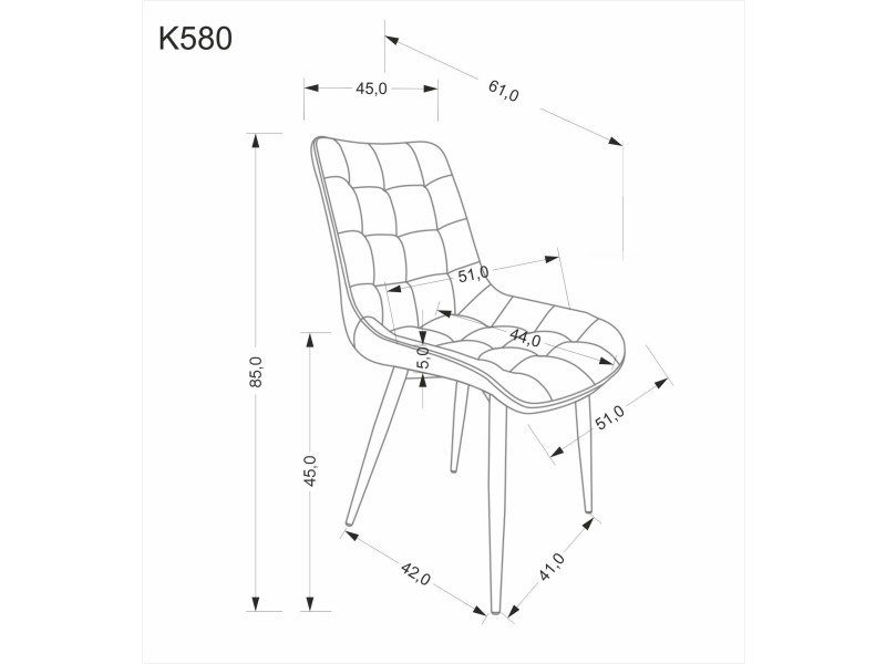 Krzesło K580 , popielaty - Halmar