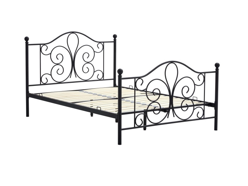 Łóżko PANAMA 140 cm metalowe czarny - Halmar