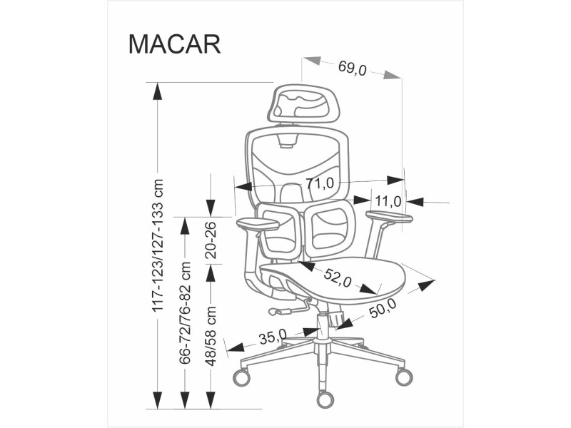 Fotel MACAR gabinetowy, czarny - Halmar