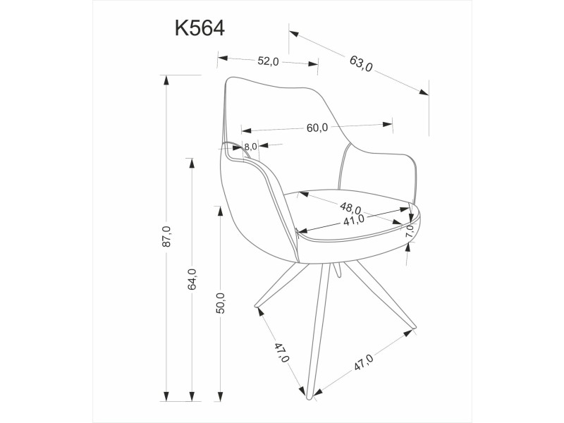 Krzesło K564 popielaty - Halmar