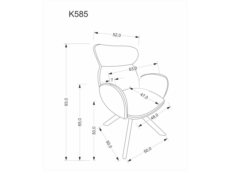 Krzesło K585 ciemny beżowy / dąb naturalny - Halmar
