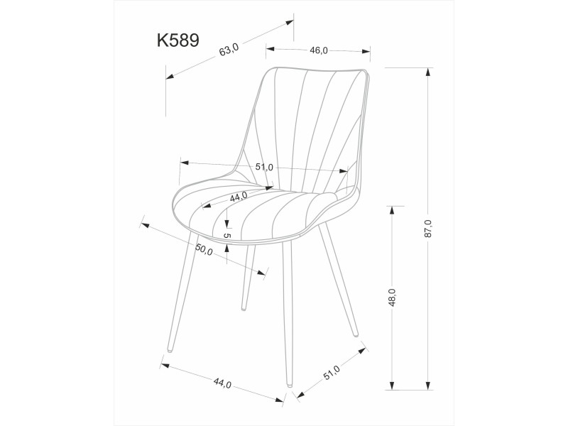 Krzesło K589 , popielaty - Halmar