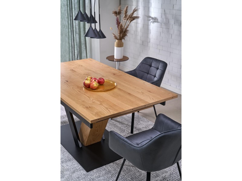 Stół FANIS rozkładany, naturalny / czarny - Halmar
