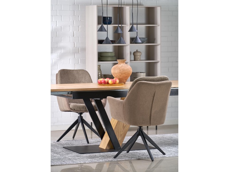 Stół FANIS rozkładany, naturalny / czarny - Halmar