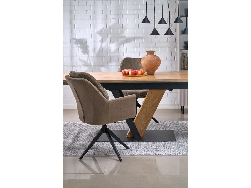 Stół FANIS rozkładany, naturalny / czarny - Halmar